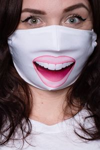 Amigo Maska Maseczka UŚmiech Wow Bawełna 3d / 2 Warstwy / Wielorazowa 3