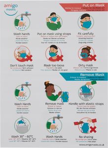 Amigo Maska Maseczka UŚmiech Wow Bawełna 3d / 2 Warstwy / Wielorazowa 4