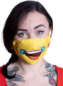 Emoji Maska Maseczka Emoji Z Nadrukiem Łzy SzczĘŚcia Bawełna 3d / 2 Warstwy / Wielorazowa 2