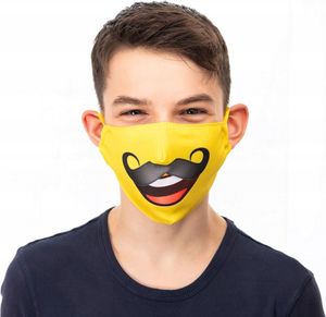 Emoji Maska Maseczka Emoji Z Wąsami Wąsy Bawełna 3d / 2 Warstwy / Wielorazowa 1