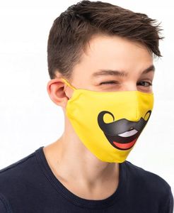 Emoji Maska Maseczka Emoji Z Wąsami Wąsy Bawełna 3d / 2 Warstwy / Wielorazowa 2