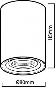 Lampa sufitowa Maclean Punktowa oprawa natynkowa halogenowa GU10 MCE422 B, kolor czarny, 80x115mm, okrągła, aluminiowa 8