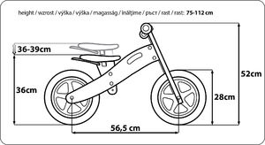Rowerek biegowy Seven Rowerek biegowy drewniany Minnie 2