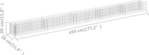 vidaXL Podwyższona donica gabionowa, galwanizowana stal, 450x30x30 cm 6