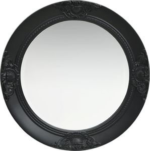 vidaXL Lustro ścienne w stylu barokowym, 50 cm, czarne 2