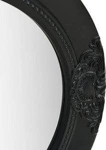 vidaXL Lustro ścienne w stylu barokowym, 50 cm, czarne 3