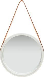 vidaXL Lustro ścienne na pasku, 40 cm, srebrne 2