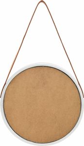 vidaXL Lustro ścienne na pasku, 40 cm, srebrne 5