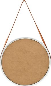 vidaXL Lustro ścienne na pasku, 50 cm, srebrne 5