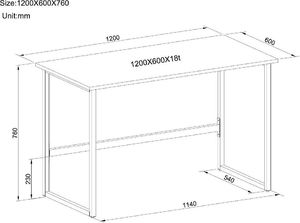Biurko Techly ICA-TB 3545W Białe 120 cm x 60 cm 3