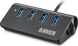 HUB USB Anker Anker Aluminium USB 3.0 4-portowy hub, hub z 0,6 m kablem USB 3.0 przeznaczony do Apple MacBook, Macbook Air, Macbook Pro, MacMini, iMac USB 3.0 (czarny) 1