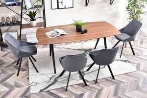 Selsey Krzesło tapicerowane Jarel szare pikowane 2