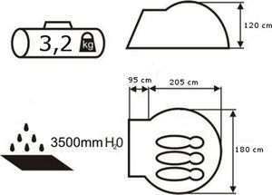 Namiot turystyczny Acamper Acco 3 Pro zielony 3