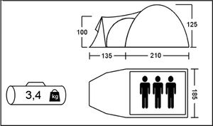 Namiot turystyczny Acamper Monsun 3 Pro niebieski 5