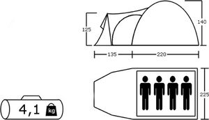 Namiot turystyczny Acamper Monsun 4 Pro zielony 4
