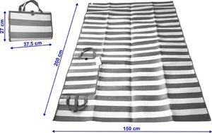 Acamper Duża mata plażowa piknikowa Acamper 150x200 biało-czerwona 2
