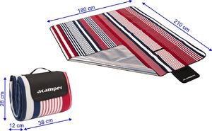 Acamper Duży koc piknikowy plażowy ACAMPER 210x180cm 2
