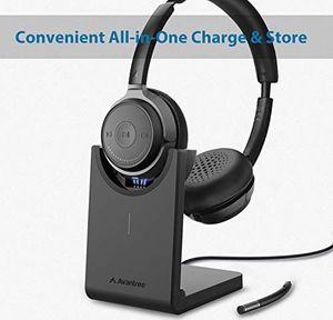 Słuchawki Avantree Słuchawki Avantree Bluetooth 5.0 z odłączaną podstawką micro i ładującą, bezprzewodowy zestaw słuchawkowy aptX HD do komputerów PC, niskie opóźnienie, doskonały dźwięk muzyki, Skype, połączeń, telewizji, telefonów komórkowych - Alto Cl 5
