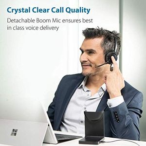 Słuchawki Avantree Słuchawki Avantree Bluetooth 5.0 z odłączaną podstawką micro i ładującą, bezprzewodowy zestaw słuchawkowy aptX HD do komputerów PC, niskie opóźnienie, doskonały dźwięk muzyki, Skype, połączeń, telewizji, telefonów komórkowych - Alto Cl 6