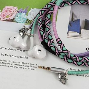 Słuchawki Urizons URIZONS Słuchawki z mikrofonem i pilotem Słuchawki do iPhone'a iPad iPod Mac Laptop tablety Smartfony z Android Ręcznie robiona tkanina Pleciona bransoletka plemienna 4