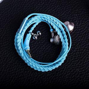 Słuchawki Urizons URIZONS Słuchawki Słuchawki surround, sportowe zestawy słuchawkowe z pilotem do mikrofonu do wszystkich urządzeń iPhone i Android Opaska na nadgarstek z oplotem z tkaniny Niebieska 2