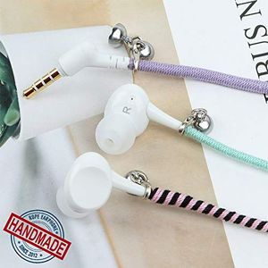 Słuchawki Urizons URIZONS Słuchawki z mikrofonem i pilotem Słuchawki do iPhone'a iPad iPod Mac Laptop Tablety Android Smartfony Ręcznie robione tkaniny Pleciona bransoletka plemienna 08A 3