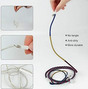 Słuchawki Urizons URIZONS Słuchawki z mikrofonem i pilotem Słuchawki do iPhone'a iPad iPod Mac Laptop Tablety Android Smartfony Ręcznie robione tkaniny Pleciona bransoletka plemienna 08A 5