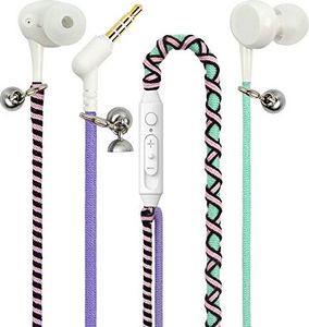 Słuchawki Urizons URIZONS Słuchawki z mikrofonem i pilotem Słuchawki do iPhone'a iPad iPod Mac Laptop Tablety Android Smartfony Ręcznie robione tkaniny Pleciona bransoletka plemienna 08A 6