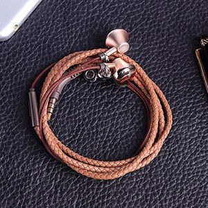 Słuchawki Urizons URIZONS Słuchawki Stereofoniczny z mikrofonem do iPhone'a, iPada, iPoda, Nokii, Huawei, HTC, MP3 Lektorzy, smartfon z Androidem Pleciona bransoletka do noszenia z PU Kolczyki przewodowe 1