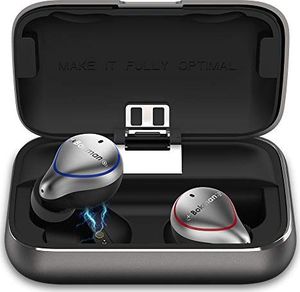 Słuchawki Bokman Słuchawki douszne Bluetooth Bokman O5 Plus, słuchawki bezprzewodowe z solidnym dźwiękiem basowym, wodoodporne słuchawki sportowe IPX7, tryb mono stereo bez przełączania, 100 godzin pracy na baterii (szary) 1