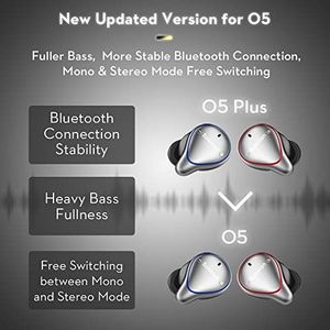 Słuchawki Bokman Słuchawki douszne Bluetooth Bokman O5 Plus, słuchawki bezprzewodowe z solidnym dźwiękiem basowym, wodoodporne słuchawki sportowe IPX7, tryb mono stereo bez przełączania, 100 godzin pracy na baterii (szary) 5