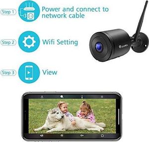 Kamera IP Ctronics Ctronics WLAN Kamera 5MP Super HD IP Kamera zewnętrzna WiFi 110 Szerokokątny dwukierunkowy dźwięk 30m IR Night Vision, detekcja ruchu IP65 Wodoodporna 7