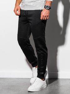 Ombre Spodnie męskie dresowe joggery P920 - czarne S 1