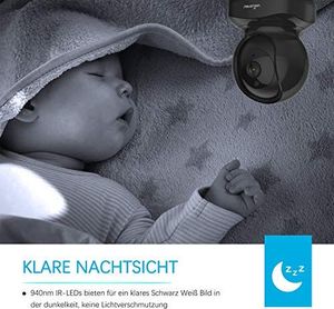 Kamera IP Wansview Kamera IP Wansview WiFi, Kamera WiFi 1080P, kamera dla zwierząt domowych, monitor z wykrywaniem ruchu, dwukierunkowe audio, obsługuje zdalny alarm i sterowanie aplikacją mobilną Q5 Czarny 3