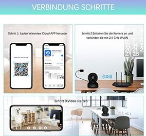 Kamera IP Wansview Kamera IP Wansview WiFi, Kamera WiFi 1080P, kamera dla zwierząt domowych, monitor z wykrywaniem ruchu, dwukierunkowe audio, obsługuje zdalny alarm i sterowanie aplikacją mobilną Q5 Czarny 7