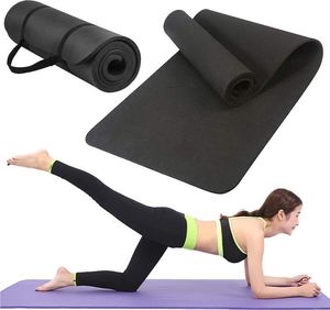 Hurtel Mata gimnastyczna do ćwiczeń 181 cm x 63 cm x 1 cm joga pilates czarny uniwersalny 1