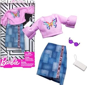 Mattel Zestaw ubrań dla lalek Mattel FXJ02 - akcesoria dla lalek (zestaw ubrań dla lalek, 3 kolorowe, Barbie, dzieci, dziewczynki) 1