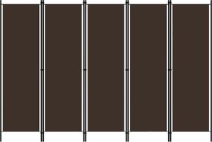 vidaXL Parawan 5-panelowy, brązowy, 250 x 180 cm 1