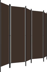 vidaXL Parawan 5-panelowy, brązowy, 250 x 180 cm 3