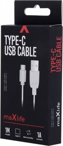Kabel USB MaxLife  USB-A - USB-C 1 m Biały (69922) 2