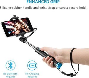 Selfie stick Anker Anker Selfie Stick Regulowany selfie stick, bez baterii, z kablem, do iPhonea SE / 6s / 6/6 Plus, Samsung Galaxy S7 / S6 / Edge, Nexus 6P (niekompatybilny z iPhone 7/7 Plus / 8/8 Plus / X) 6