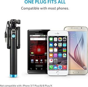 Selfie stick Anker Anker Selfie Stick Regulowany selfie stick, bez baterii, z kablem, do iPhonea SE / 6s / 6/6 Plus, Samsung Galaxy S7 / S6 / Edge, Nexus 6P (niekompatybilny z iPhone 7/7 Plus / 8/8 Plus / X) 7