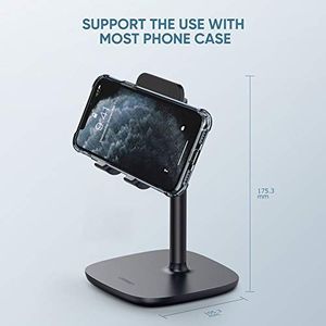 Podstawka Ugreen UGREEN stojak na telefon stacjonarny uchwyt na telefon regulowany uchwyt na telefon stojak na smartfona kompatybilny z iPhone 11 Pro X 8 Plus, Samsung M30s M20 S10, Huawei P30 Pro P20 Pro, iPad Mini 2 3 4 Czarny 3
