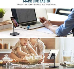 Podstawka Ugreen UGREEN stojak na telefon stacjonarny uchwyt na telefon regulowany uchwyt na telefon stojak na smartfona kompatybilny z iPhone 11 Pro X 8 Plus, Samsung M30s M20 S10, Huawei P30 Pro P20 Pro, iPad Mini 2 3 4 Czarny 5