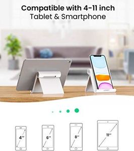 Stojak Ugreen UGREEN Uchwyt na tablet do domowego stojaka na tablet Uchwyt na telefon kompatybilny z iPadem Air 3, iPadem Pro, iPadem Mini, MediaPadem, Surface Pro 7, Galaxy Tab, iPhone 11 itd. Do 10,5 cala (biały) 7