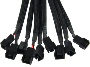 Phobya 3-pin - 3-pin x9, 0.6m, Czarny (81049) 3