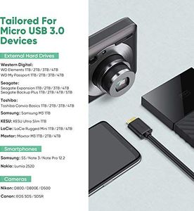 Kabel USB Ugreen Kabel UGREEN 3.0 Kabel Micro USB Y Kabel typu A męski na Micro B Kabel do transmisji danych do 5 Gbit / s z zasilaczem USB A obsługiwany dla Samsung Galaxy S5, Galaxy Note 3, Galaxy Note Pro 12.2 itd. 1 m 4