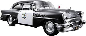 Bauer Maisto Buick Century '55 Police: wierny model samochodu 1:24, drzwi i maska ??do otwarcia, gotowy model, 20 cm, czarny (531295) (2049722) - 34439 2