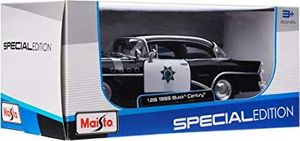 Bauer Maisto Buick Century '55 Police: wierny model samochodu 1:24, drzwi i maska ??do otwarcia, gotowy model, 20 cm, czarny (531295) (2049722) - 34439 5