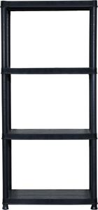 vidaXL Regał 4-poziomowy, czarny, 61 x 30,5 x 130 cm, plastik 5